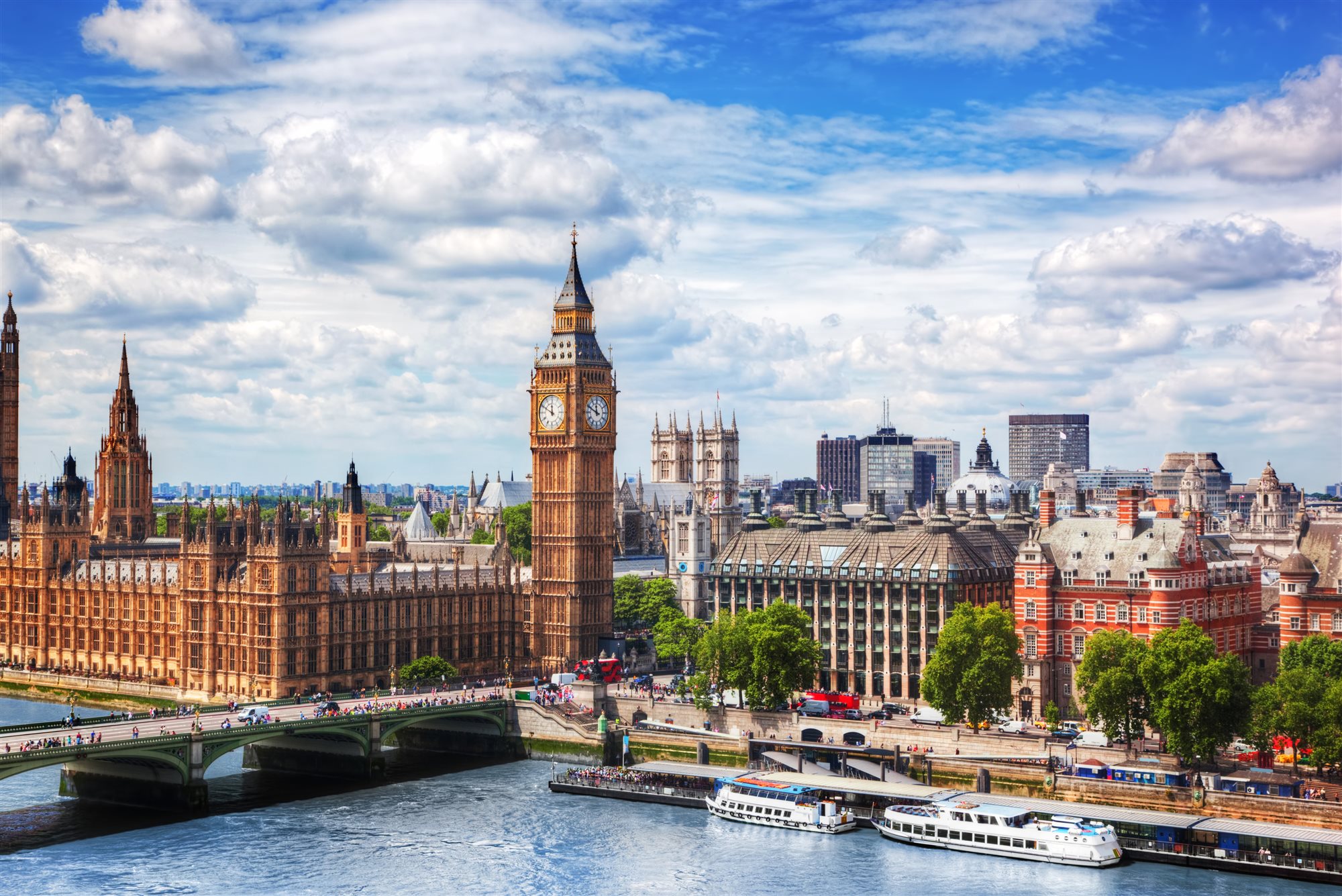 Big Ben and Westminster Bridge in London